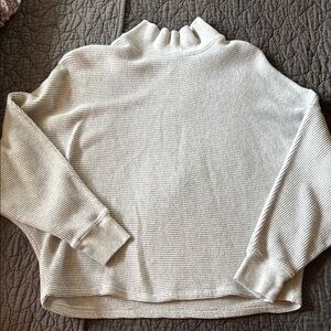 Abercrombie & Fitch Cream Waffle-Knit Turtleneck Sweater